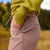 Audrey Wide Leg Pants, Toffee Gingham