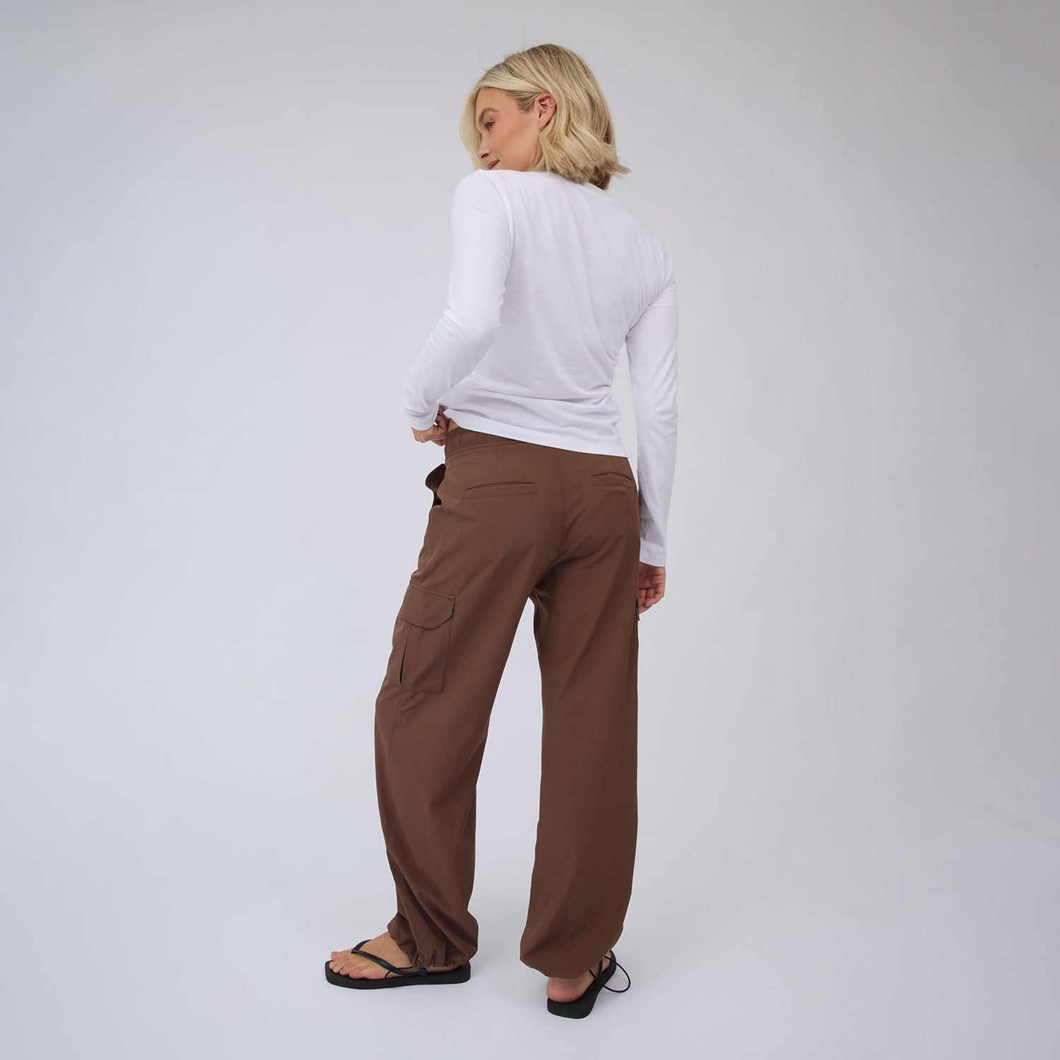Drawcord Cargo Pants, Coffee - Albion Fit