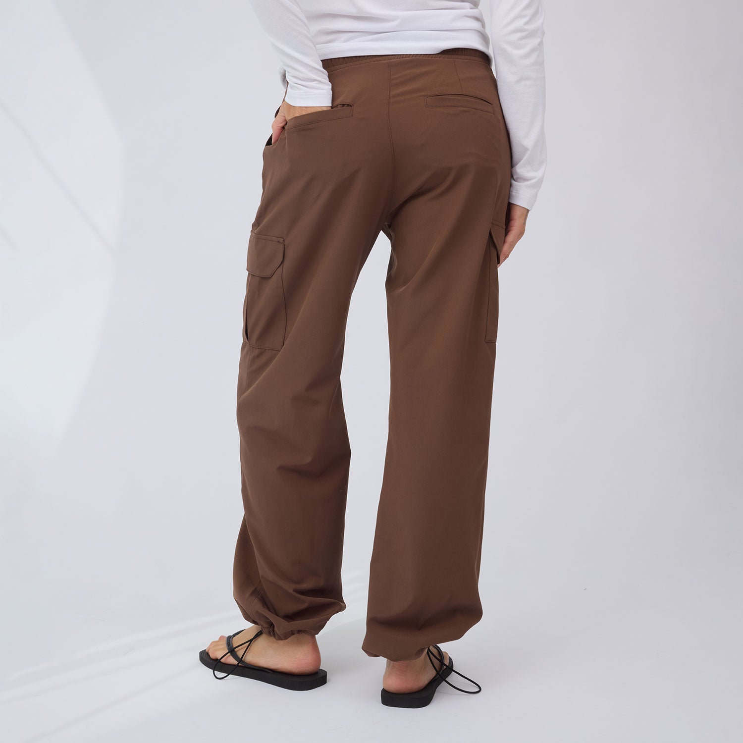 Drawcord Cargo Pants, Coffee - Albion Fit