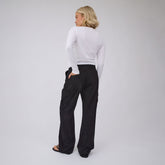 Drawcord Cargo Pants, Black