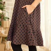 Clara Dress, Black/Brown Polka Dot