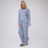 Slip On Jersey Trouser, Royal/White Stripe