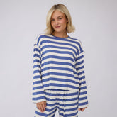 Bell Long Sleeve Tee, Royal/White Stripe