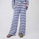 Slip On Jersey Trouser, Royal/White Stripe