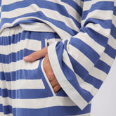 Slip On Jersey Trouser, Royal/White Stripe