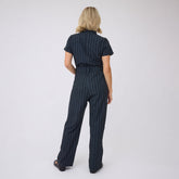 City Jumpsuit, Navy Pinstripe