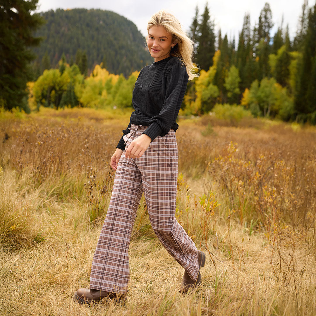Audrey Trouser, Toffee Plaid - Albion Fit