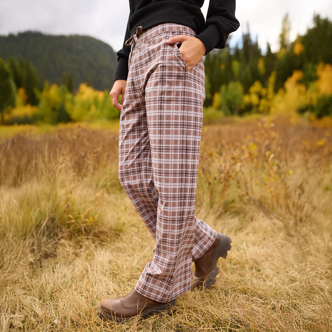 Audrey Trouser, Toffee Plaid - Albion Fit