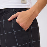 Audrey Mid Rise Wide Leg Pants, Black Windowpane