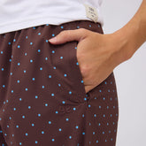 Slip On Trouser, Brown/Blue Polka Dot