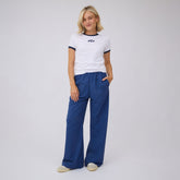 BYU Ringer Tee, White/Navy
