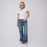 BYU Ringer Tee, White/Navy
