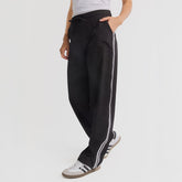 Trouser Track Pants, Black and White Stripe
