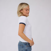 BYU Ringer Tee, White/Navy