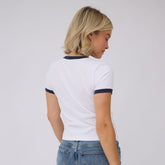 BYU Ringer Tee, White/Navy