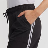 Trouser Track Pants, Black and White Stripe