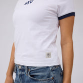 BYU Ringer Tee, White/Navy