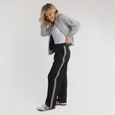 Trouser Track Pants, Black and White Stripe