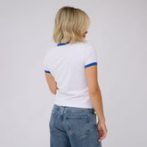 BYU Ringer Tee, White/Royal
