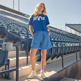 BYU Track Stripe Tee, Royal - BYU