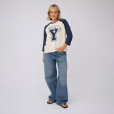 BYU Baseball Tee, Sugar/Navy
