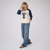 BYU Baseball Tee, Sugar/Navy