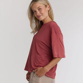 Perfect Oversized Bamboo Tee, Scarlet