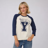 BYU Baseball Tee, Sugar/Navy