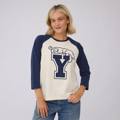 BYU Baseball Tee, Sugar/Navy