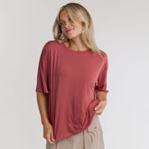 Perfect Oversized Bamboo Tee, Scarlet