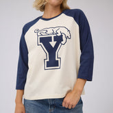 BYU Baseball Tee, Sugar/Navy