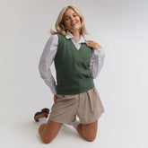 Atlas Ribbed Vest, Green