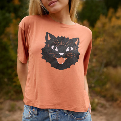 Perfect Oversized Bamboo Tee, Spooky Kitty