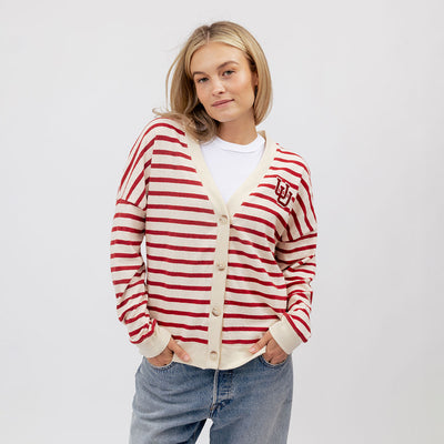 Utah Cardigan, Red Stripe