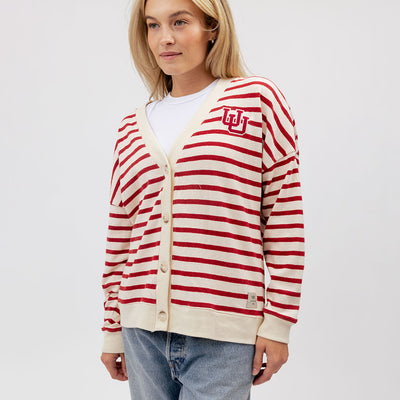 Utah Cardigan, Red Stripe