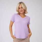 Basic V Neck Tee, Violet