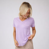 Basic V Neck Tee, Violet