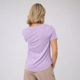 Basic V Neck Tee, Violet