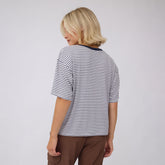 BYU Perfect Oversized Tee, Navy Stripe - BYU