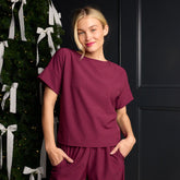 Boss Tee, Burgundy Gingham