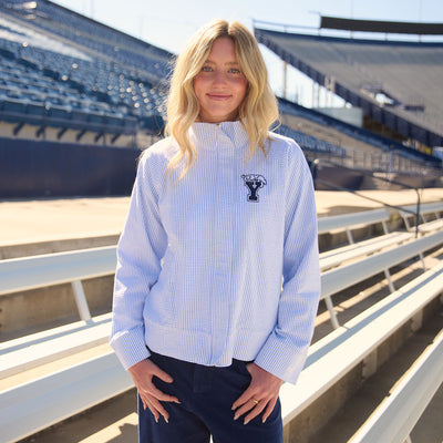 BYU Striped Collar Zip-Up Jacket