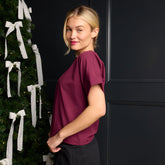 Boss Tee, Burgundy Gingham