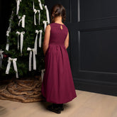 Mini Vienna Bubble Dress, Burgundy Gingham