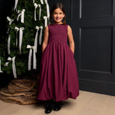 Mini Vienna Bubble Dress, Burgundy Gingham