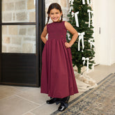 Mini Vienna Bubble Dress, Burgundy Gingham