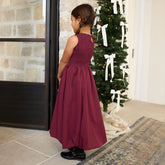 Mini Vienna Bubble Dress, Burgundy Gingham