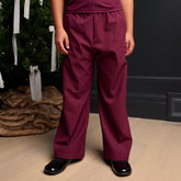 Mini Slip On Trouser, Burgundy Gingham