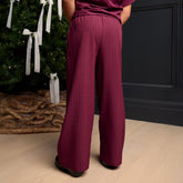 Mini Slip On Trouser, Burgundy Gingham