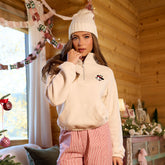 Disney Mickey Mouse Holiday Cinched 1/4 Zip, Oat