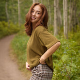 Perfect Oversized Ribbed Tee, Light Olive